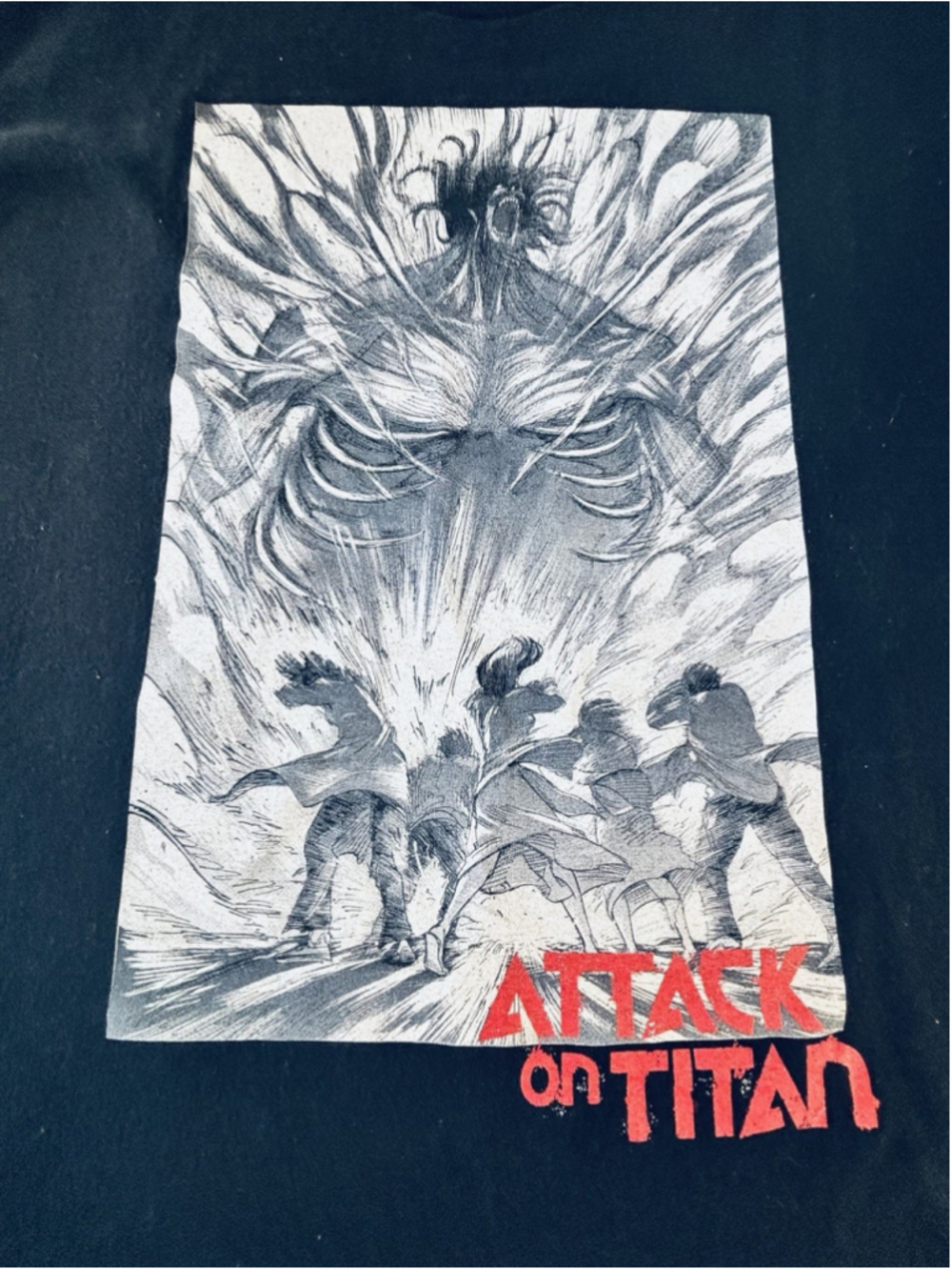 Attack on Titan T Shirt Mens Large Black Manga Anime Graphic Hajime Isayama